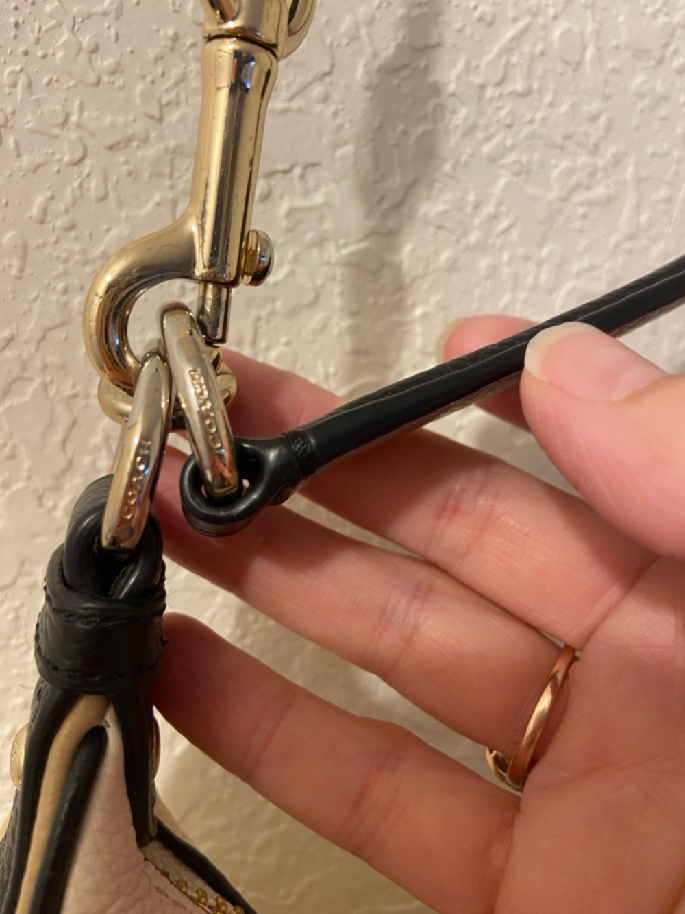 Coach Harley Hobo Geometric Ivory Tri-Color Pebbled Leather Shoulder Bag - Picture 5 of 16